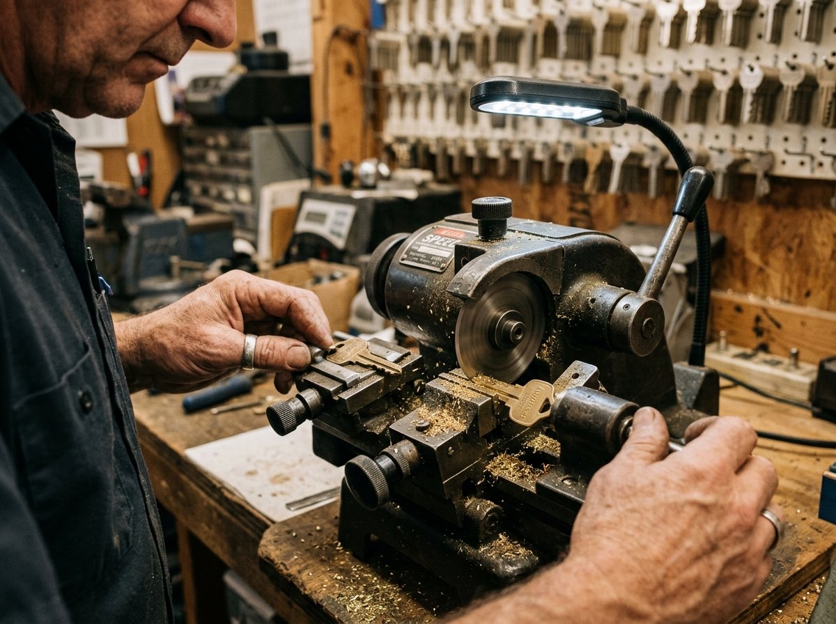 Key Cutting Machine in Operation
